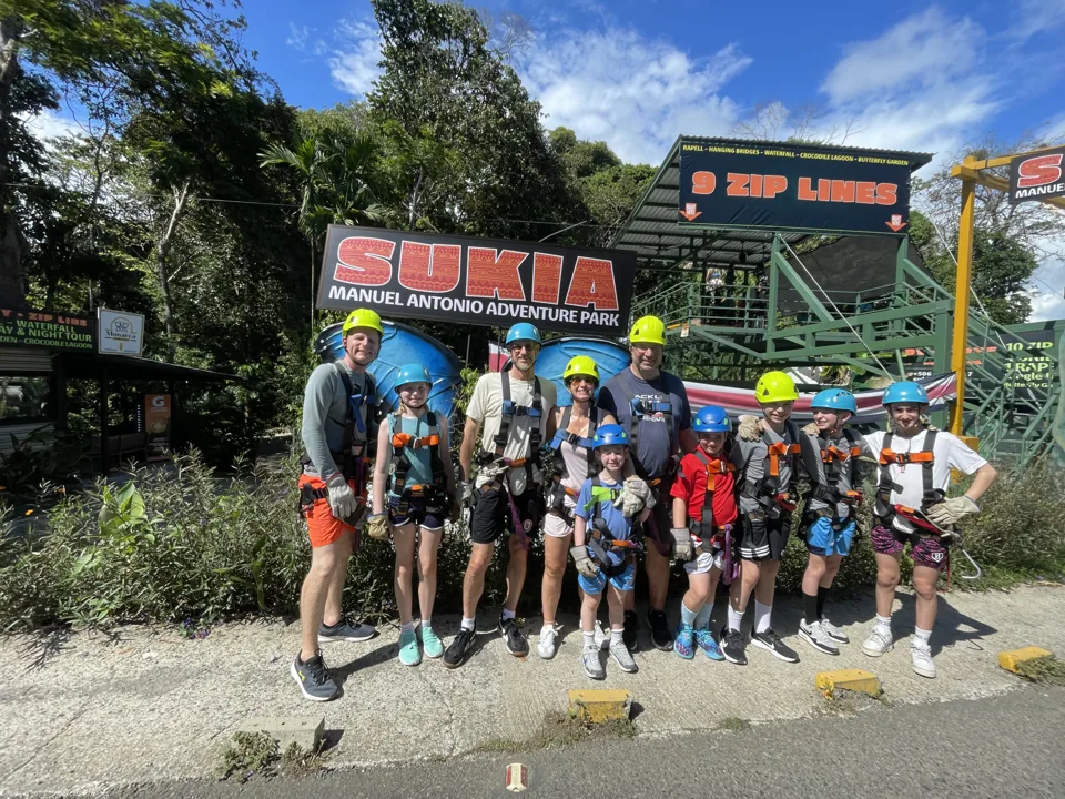 Family ziplining outing in Costa Rica